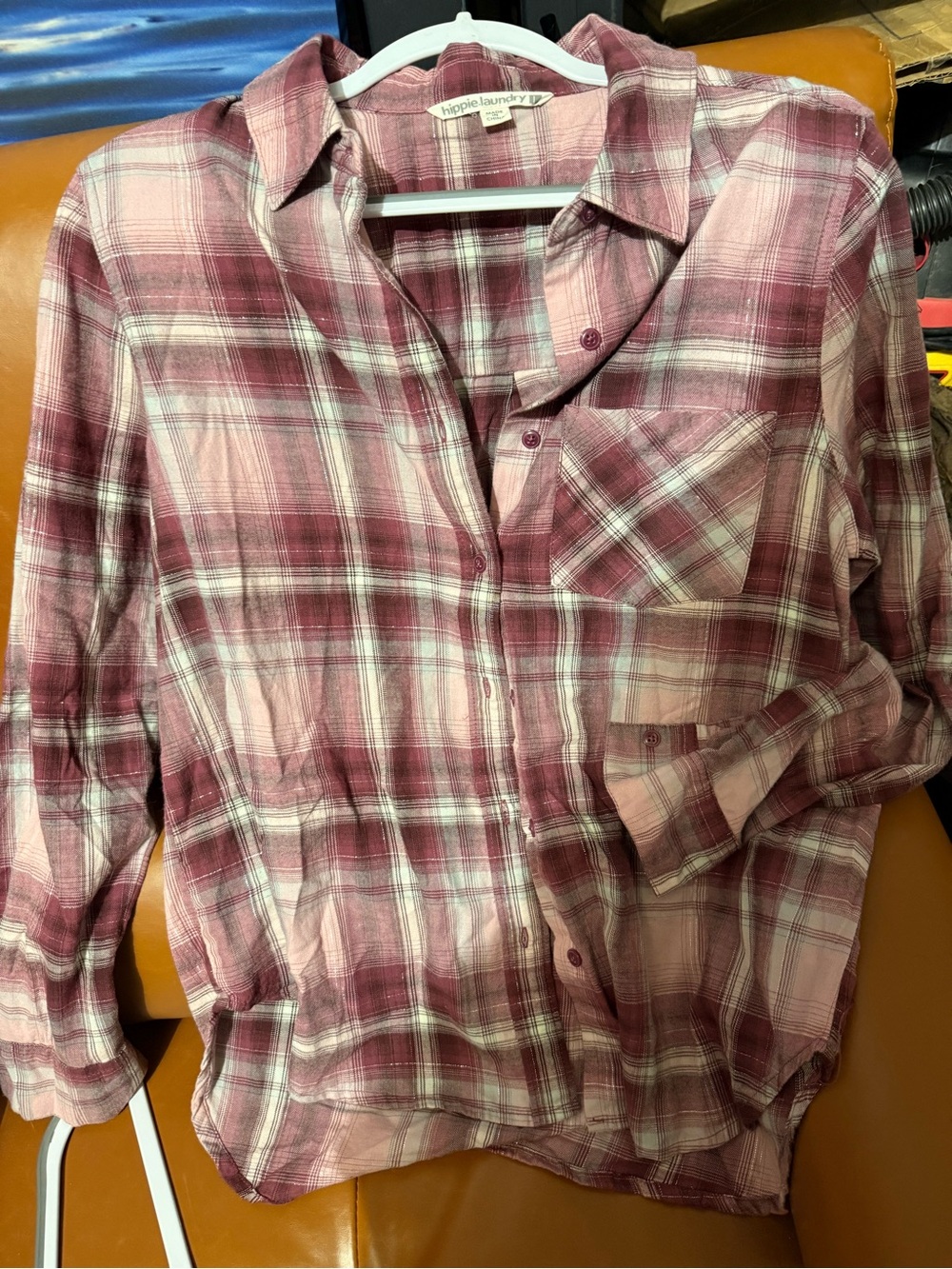 hippie.laundry Pink and Cream Plaid Button-Up Shirt